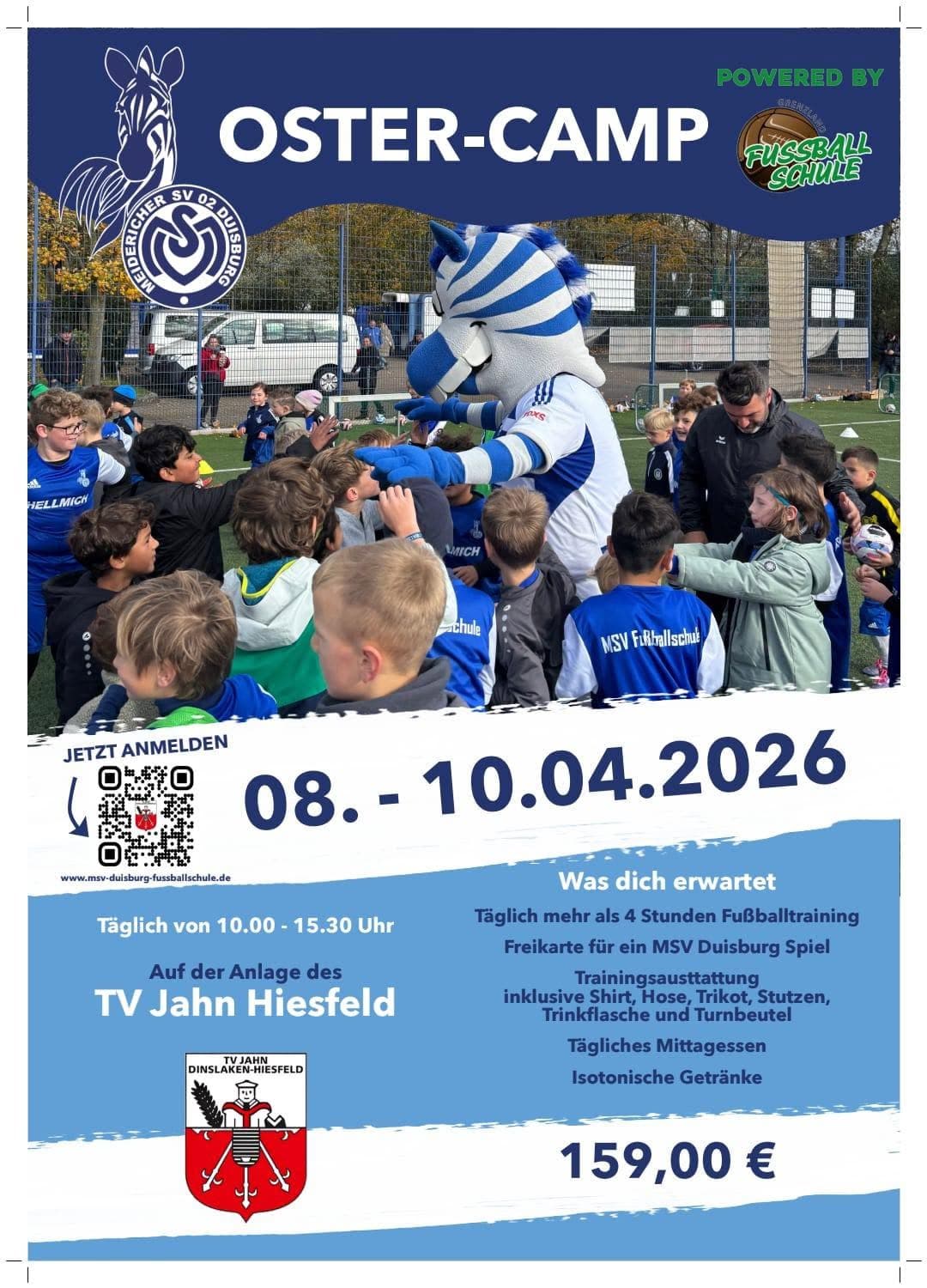 Poster zum Feriencamp beim TV Jahn Hiesfeld